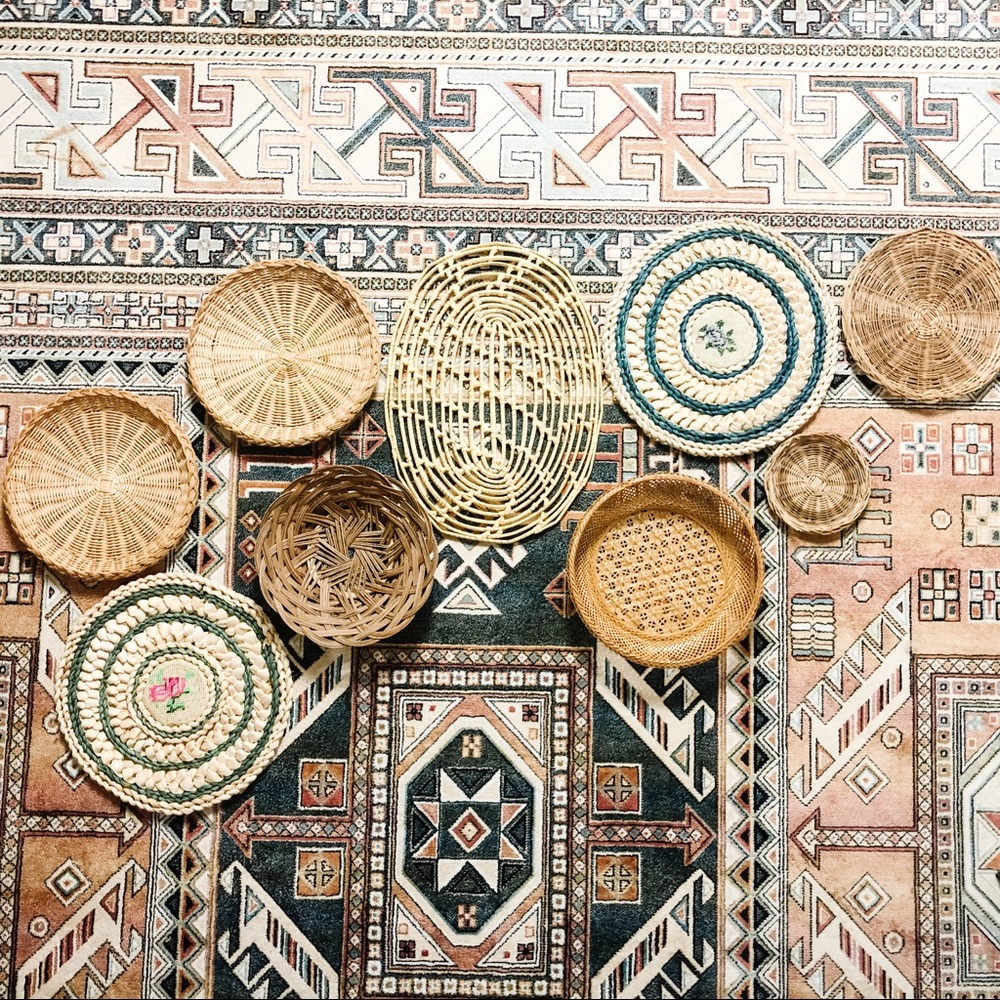 Vintage Boho Basket Wall Art Set
